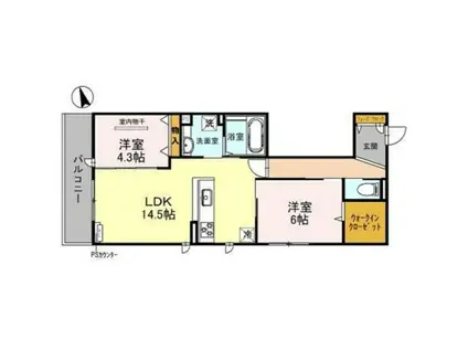 MAISON DE LE CIEL(2LDK/3階)の間取り写真