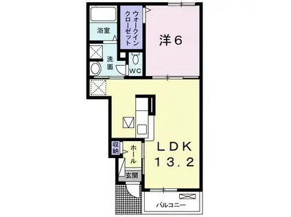 コンフォート.エヌ(1LDK/1階)の間取り写真