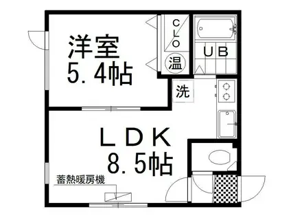 URBAN MTN(1LDK/2階)の間取り写真