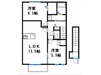 ベルシンフォニー(2LDK/2階)の間取り写真