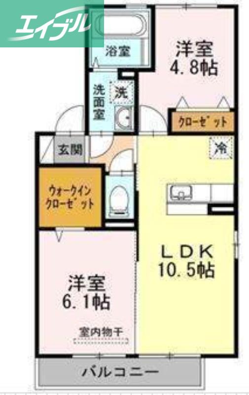  メゾン シュシュ(2LDK/2階)の間取り写真