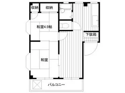 エクセルハイツ前川(2DK/2階)の間取り写真