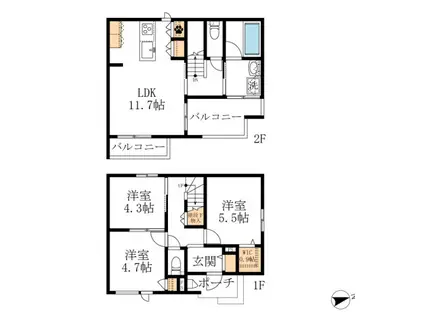 WITH(3LDK/1階)の間取り写真