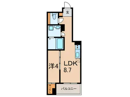 S-MOVE西宮今津(1LDK/3階)の間取り写真