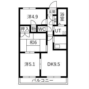 グランドヒルズ正徳町2番館(3DK/3階)の間取り写真
