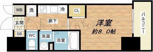 プレサンス谷町七丁目II(1K/6階)の間取り写真