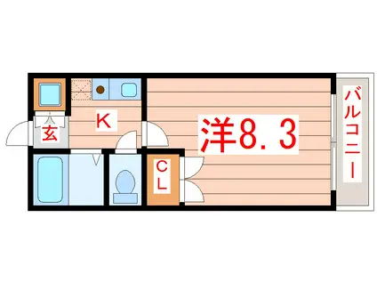 ハイマート小松島(1K/1階)の間取り写真