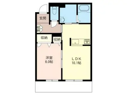 リシェス ウーノI(1LDK/1階)の間取り写真