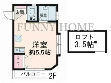 GOHN HOUSE(ワンルーム/2階)の間取り写真