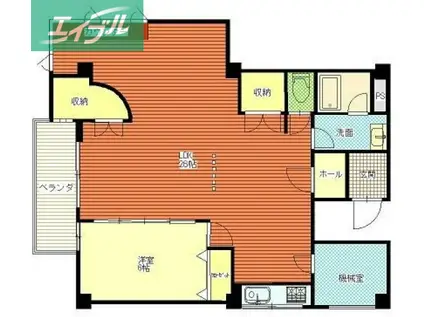 住吉ビル(1LDK/2階)の間取り写真