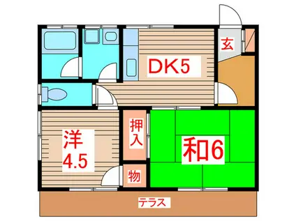 新井ハイツ(2DK/1階)の間取り写真