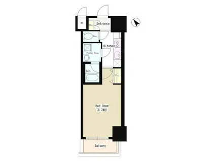 DORMOUSE CASTLE(1K/8階)の間取り写真