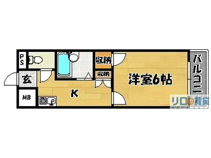 マンションパルス(1K/4階)の間取り写真