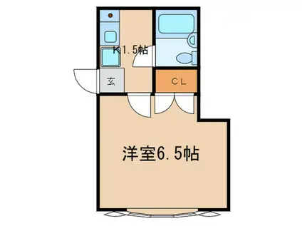 ペルフ-メ(1K/1階)の間取り写真