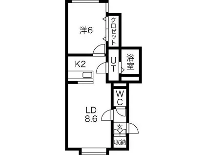ブランドバーグ1ST(1LDK/3階)の間取り写真