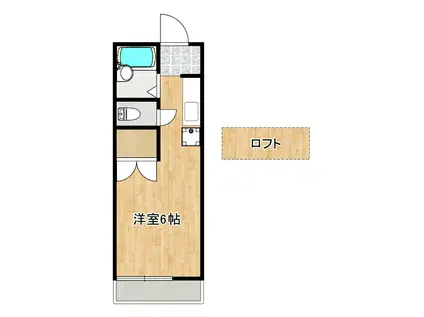 ルクール3(ワンルーム/2階)の間取り写真