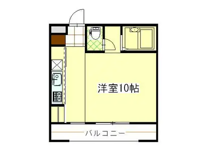 サウスパークハイツ(ワンルーム/2階)の間取り写真