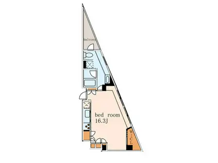 ラ・マーレ白金(ワンルーム/3階)の間取り写真