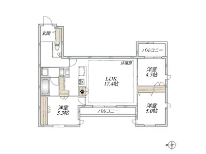 GRACEFEEL AYASE(3LDK/4階)の間取り写真