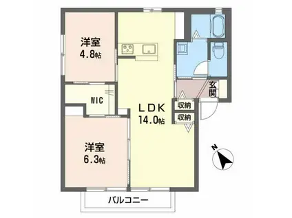 シャーメゾンK(2LDK/1階)の間取り写真