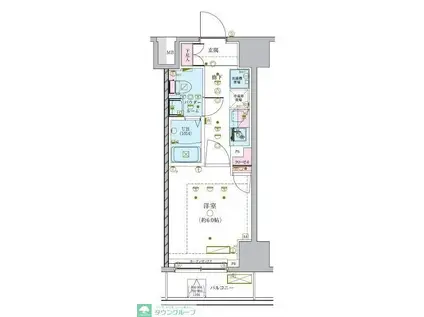 GENOVIAお花茶屋SKYGARDEN(1K/3階)の間取り写真