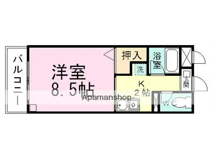 ストリーム三山(1K/3階)の間取り写真