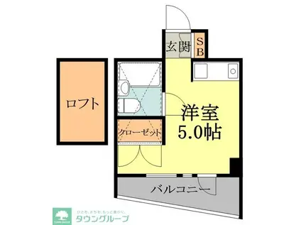 クラウディスプーン(ワンルーム/5階)の間取り写真