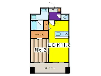 リヴィエ日本橋(1LDK/8階)の間取り写真