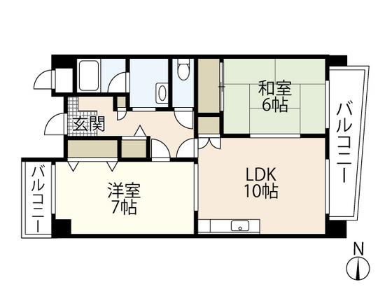 パークリバー東白島(2LDK/4階)の間取り写真