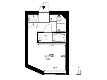 MK2481(1K/2階)の間取り写真