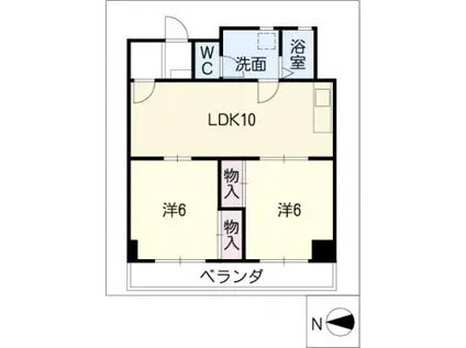 マンション島原(2LDK/1階)の間取り写真