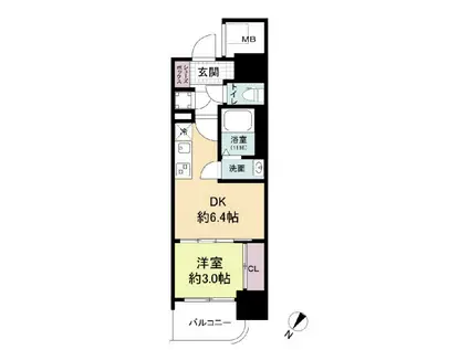 セレニテ神戸ミラク(1DK/3階)の間取り写真