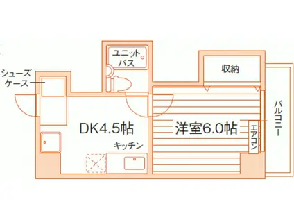 グレイス岡山(1DK/4階)の間取り写真