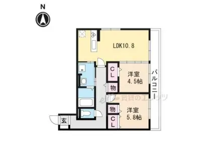 レコルトエピ千里丘東(2LDK/3階)の間取り写真