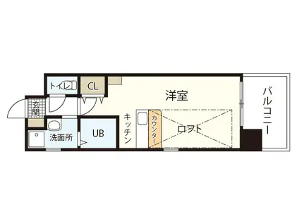 グランドポレストーネ鶴見(ワンルーム/2階)の間取り写真