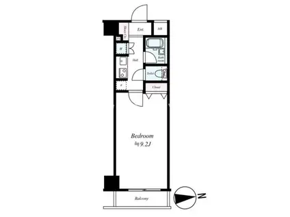 EXZA REGALO西日暮里(1K/2階)の間取り写真