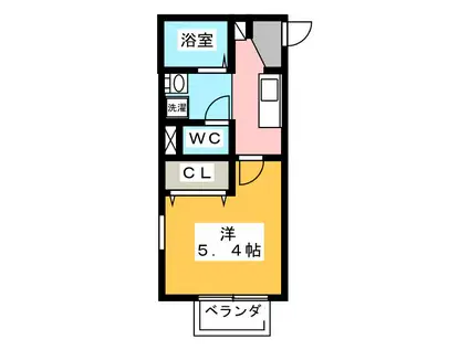 ミヤモリハイツIII(1K/1階)の間取り写真