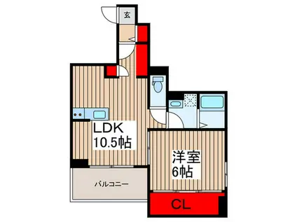 シャトネルA(1LDK/1階)の間取り写真