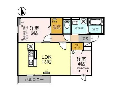 プラテリーアM(2LDK/3階)の間取り写真
