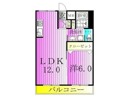 石橋ビル(1LDK/4階)の間取り写真