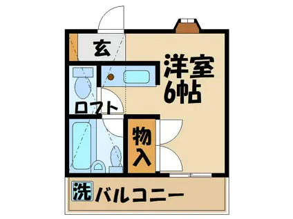 ラクレール・リビエール(ワンルーム/1階)の間取り写真