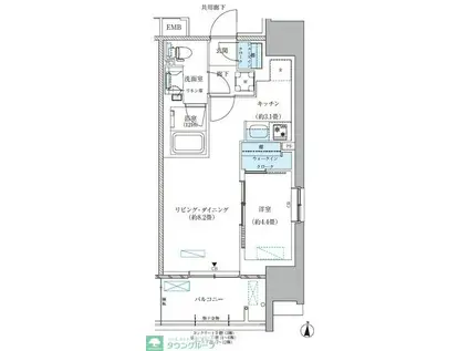 パークアクシス西大島コンフォートスクエア(1LDK/11階)の間取り写真