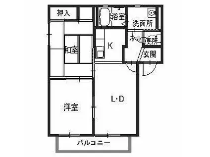 ヴィリジアン・ガーデンA.B(2LDK/2階)の間取り写真
