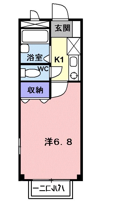 ルミエール(1K/2階)の間取り写真