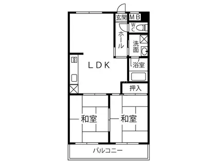 レジデンス京田(2LDK/3階)の間取り写真
