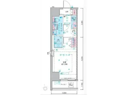 ジェノヴィア南砂町スカイガーデン(1K/4階)の間取り写真