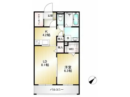 グランメゾン倉敷駅前(1LDK/3階)の間取り写真