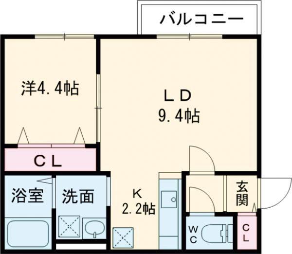 SEELE有明(1LDK/2階)の間取り写真
