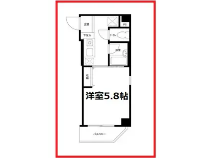 ハートランド(1K/5階)の間取り写真