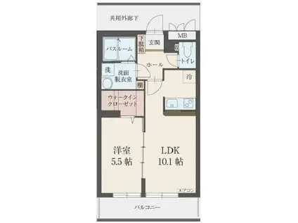 ザ・ハウス2(1LDK/1階)の間取り写真